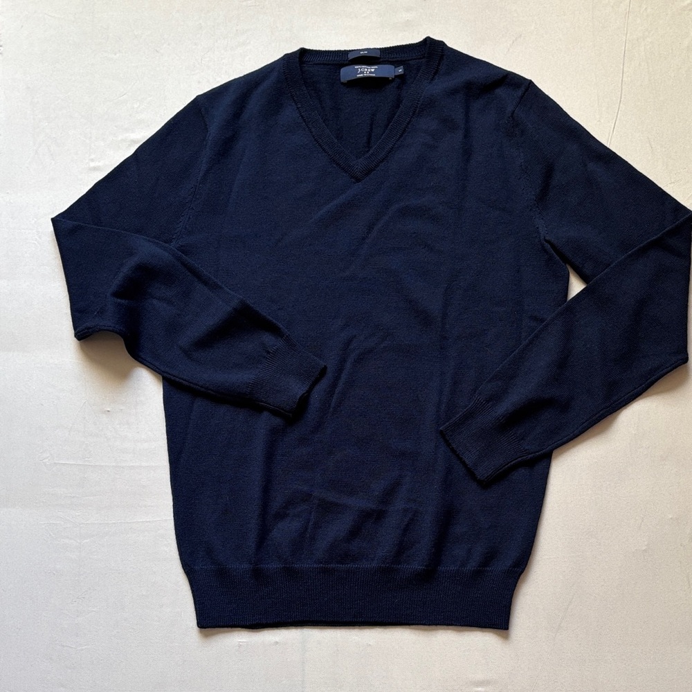 J. Crew Factory Men's Navy V-Neck Sweater